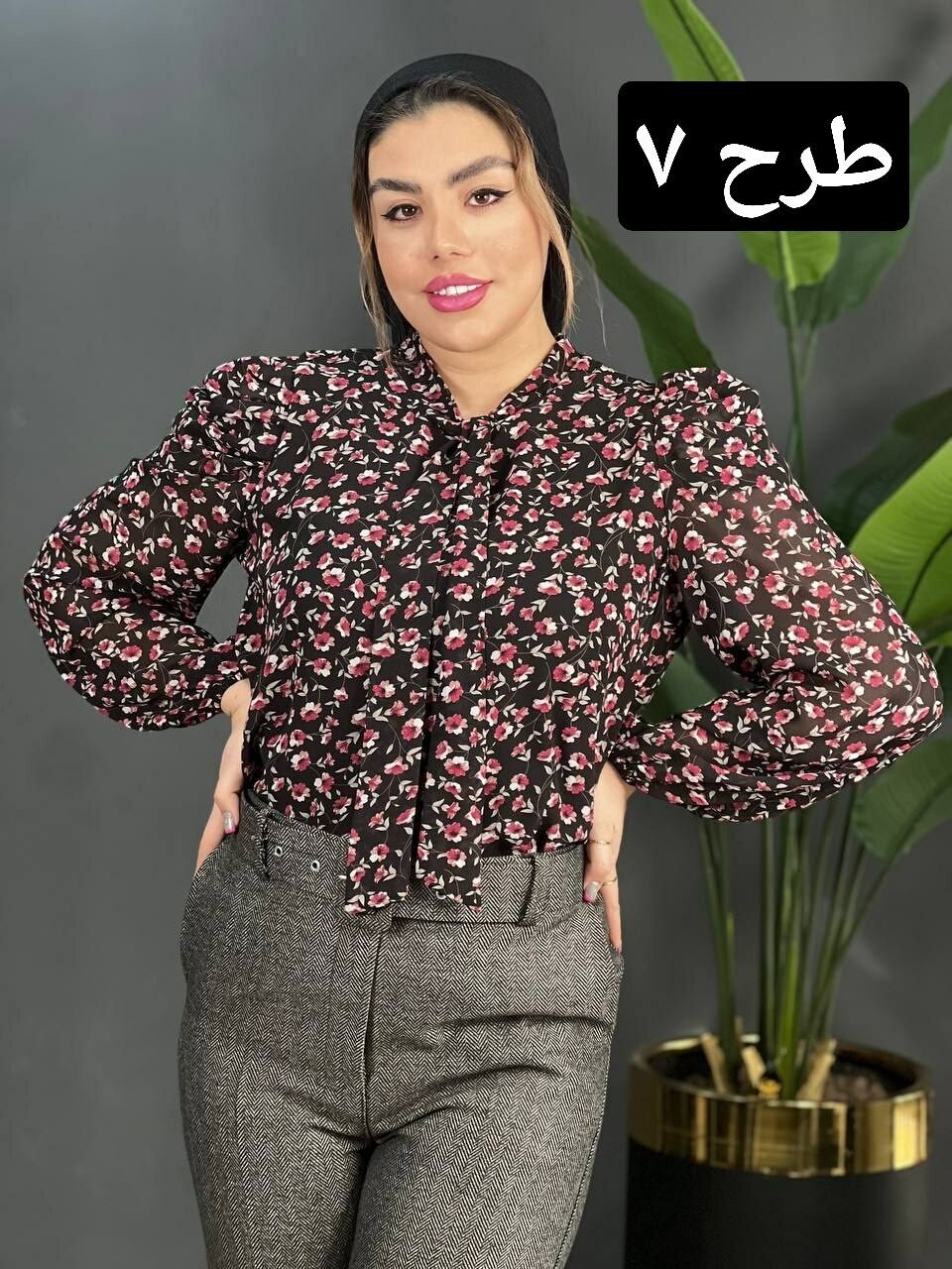 شومیز حریر آستین پف کد 1578