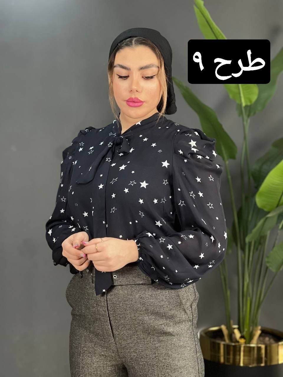 شومیز حریر آستین پف کد 1578