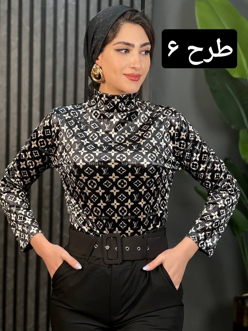 بلوز مخمل یقه شل کد 1617