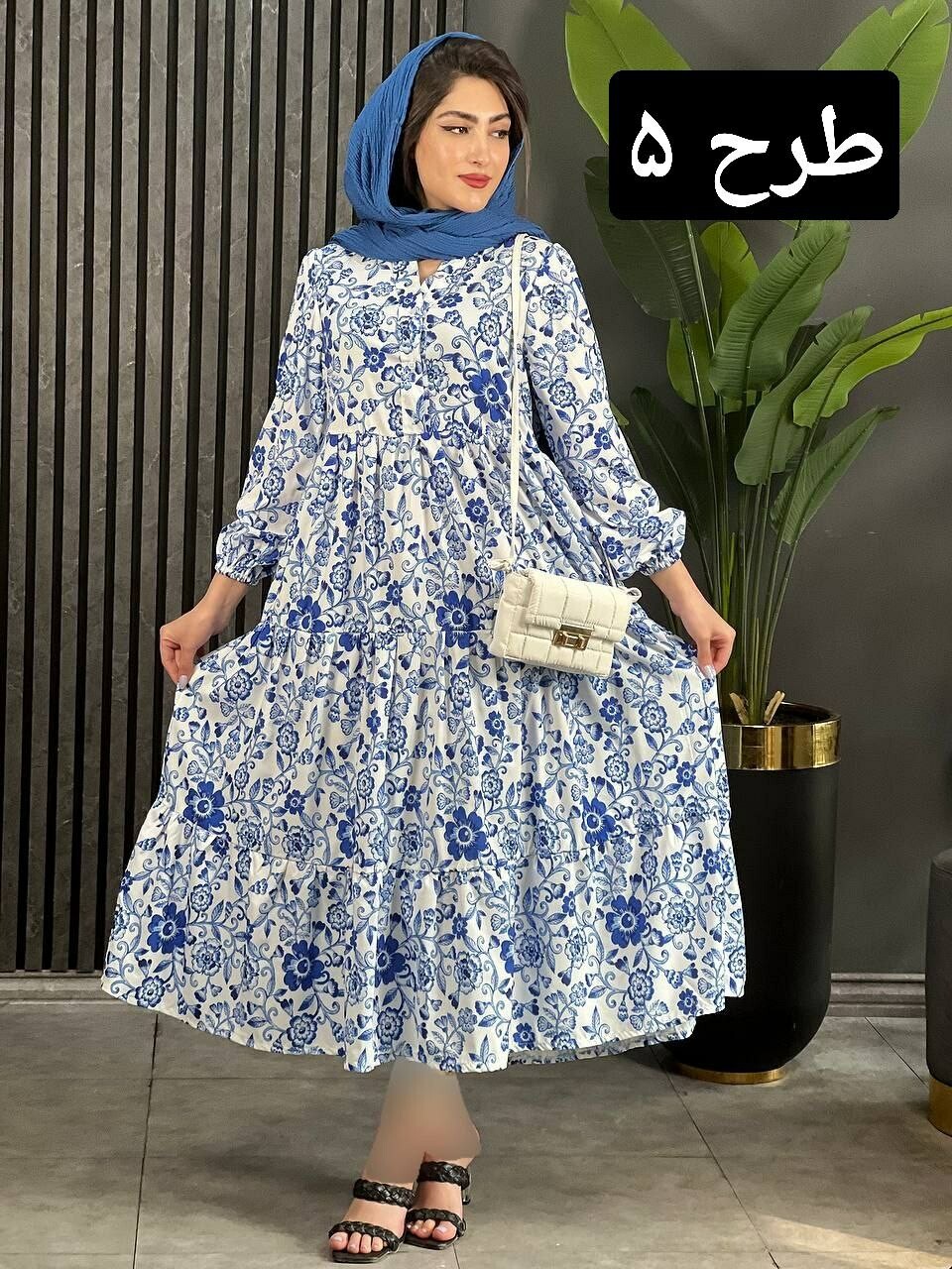 پیراهن فلور جلودکمه شهرزاد کد 1642
