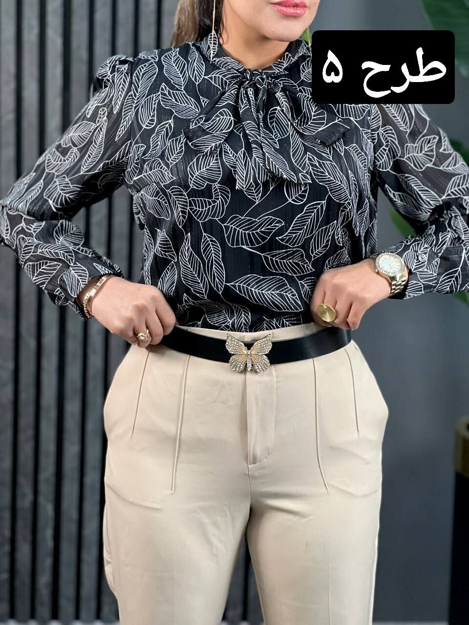 شومیز کریشه پاپیونی کد 1655