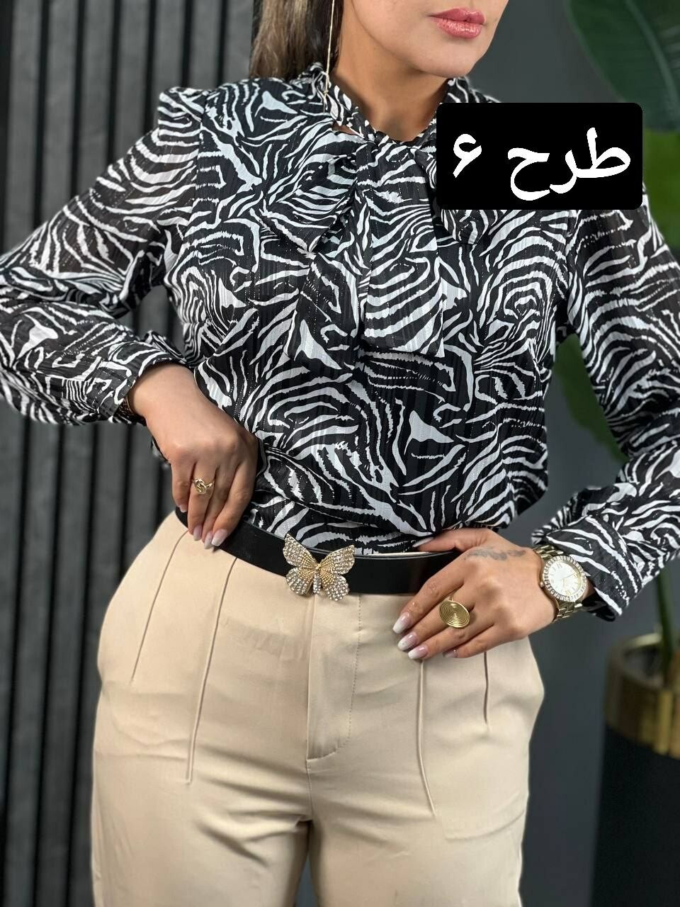 شومیز کریشه پاپیونی کد 1655