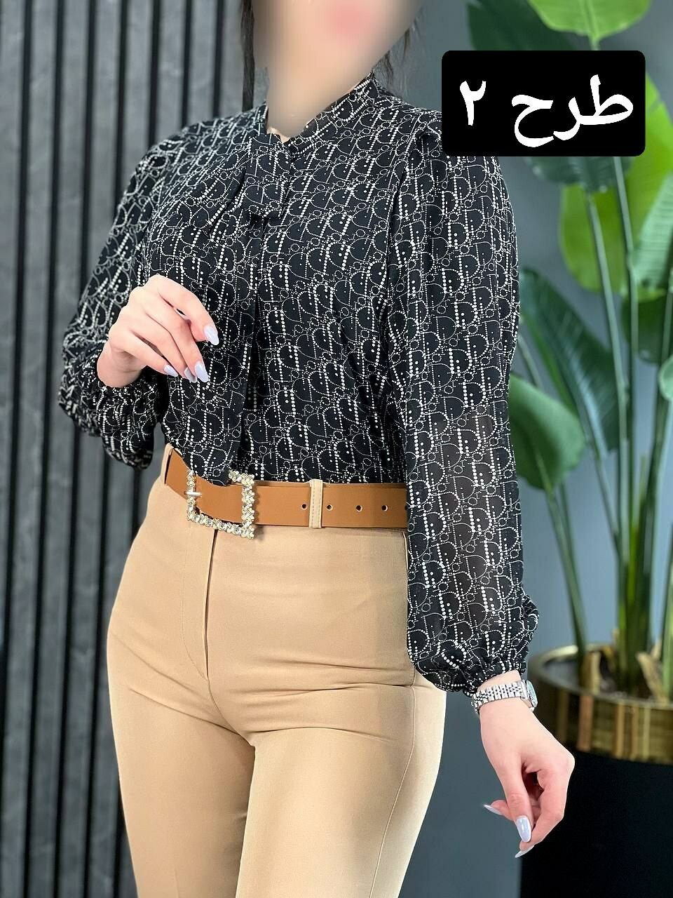 شومیز حریر آستین پف کد 1668