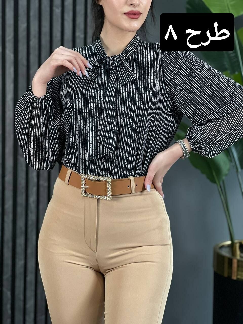 شومیز حریر آستین پف کد 1668