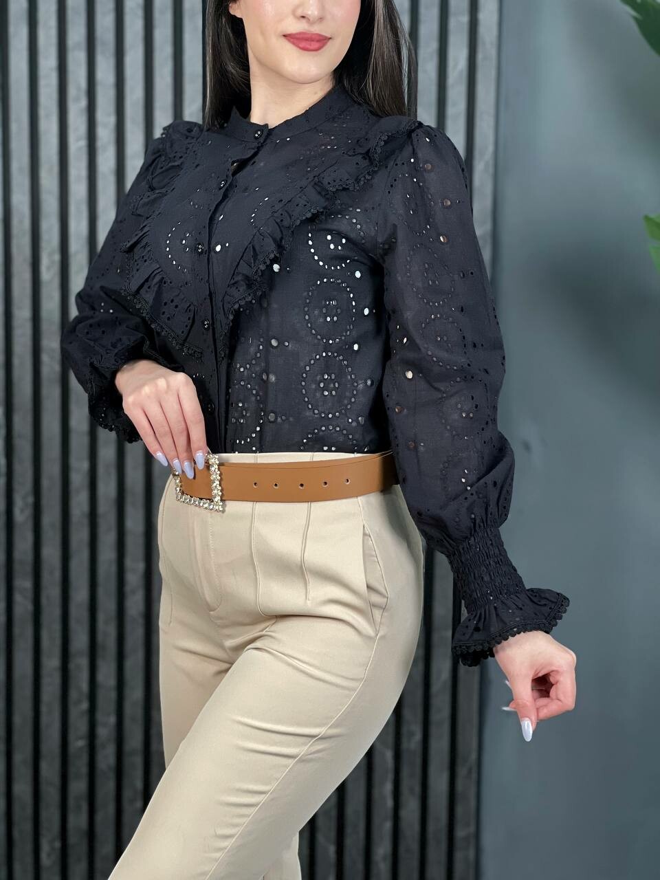 شومیز سوزن دوزی نسترن کد 1716