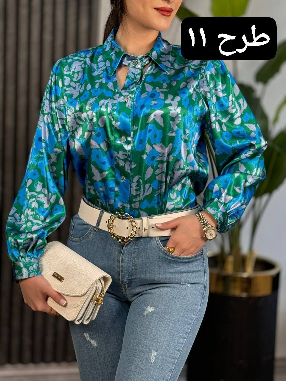 شومیز ساتن ریونا کد 1796