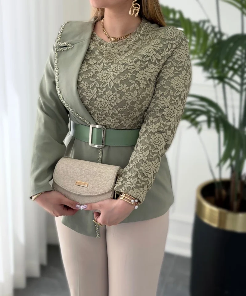 شومیز زنانه دانتل دار مجلسی
