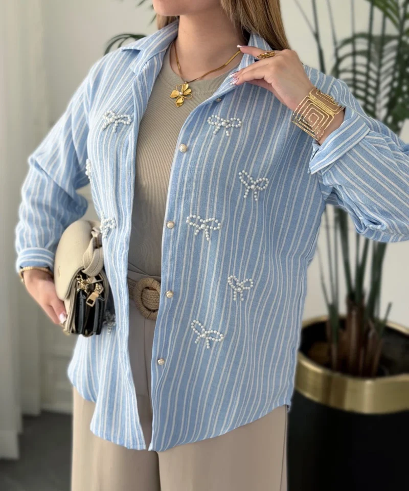 شومیز زنانه مجلسی مرواریدی