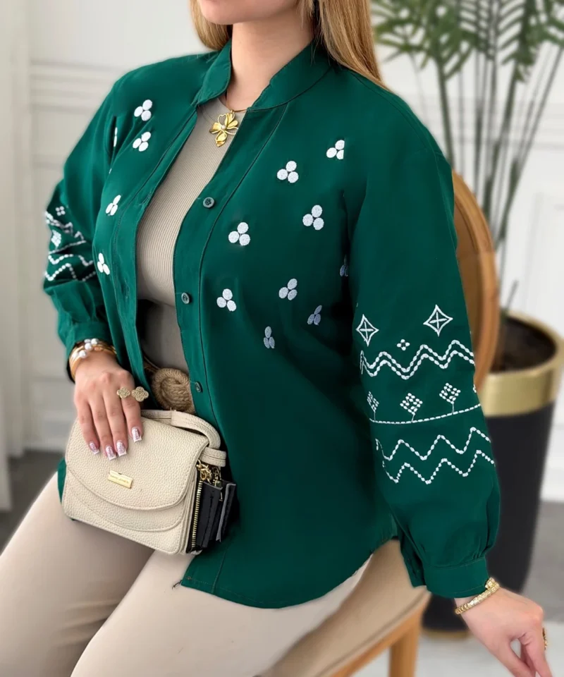 شومیز کژوال زنانه مدل دارچین