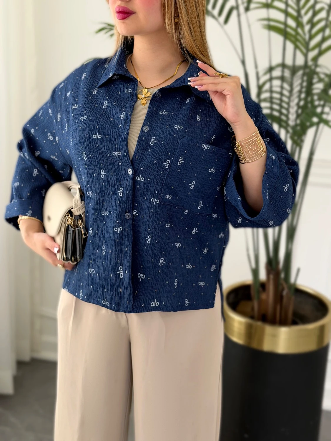 شومیز زنانه راحت با جنس ینزی