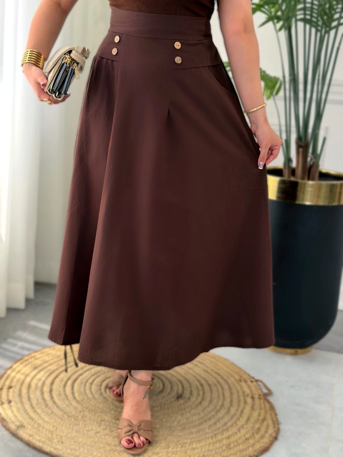 دامن لینن زنانه مدل شیلا