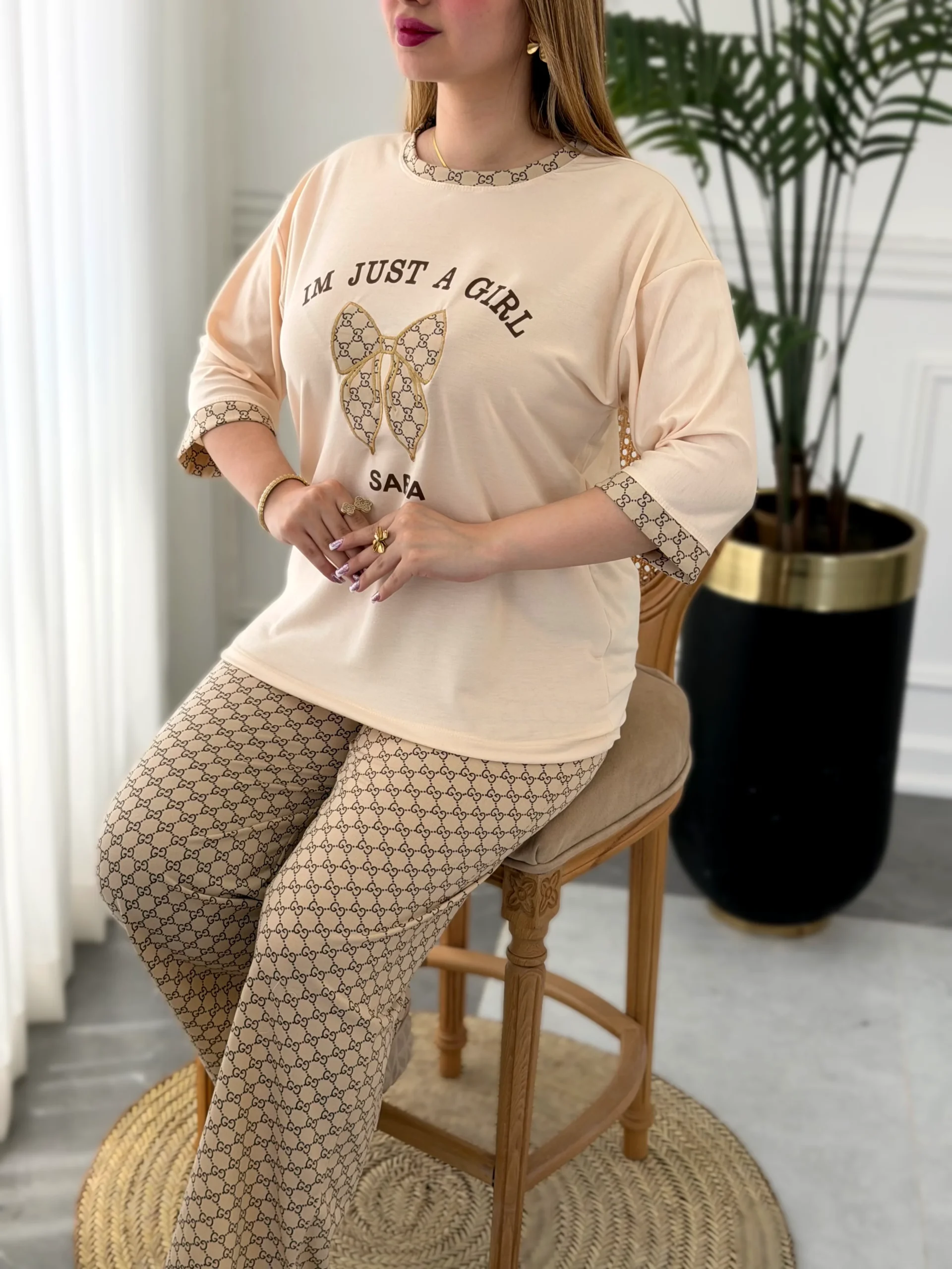 ست خانگی نیکا گوچی پنبه گلدوزی