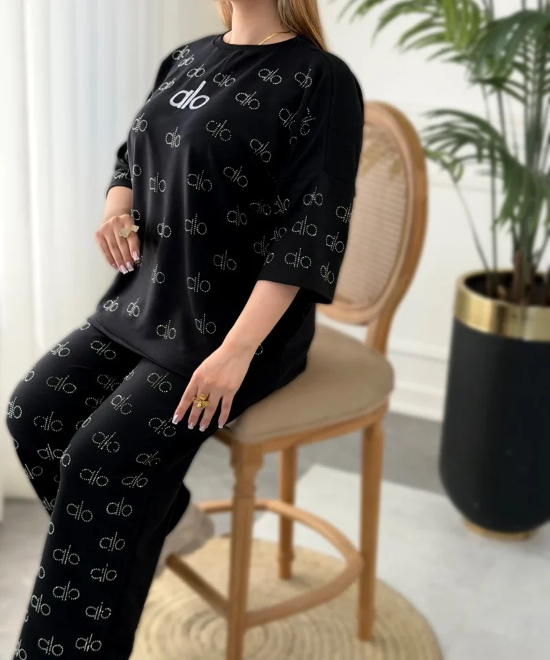 ست تیشرت شلوار زنانه پنبه گلدوزی