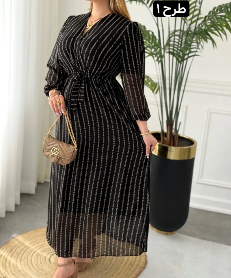 پیراهن روزمره شاین زنانه با جنس حریر آستردار شیک