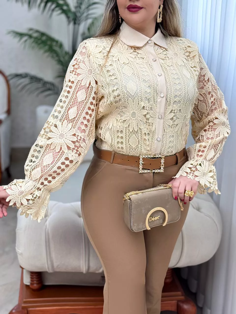 شومیز دانتل رونیکا - سفید