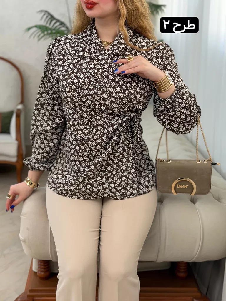 شومیز الیزه بغل گره آیسان - طرح 2
