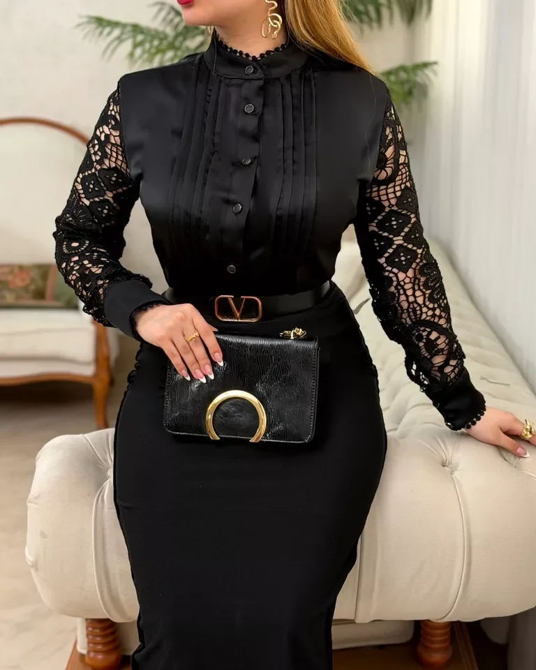 شومیز ساتن رها - مشکی