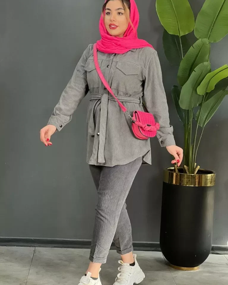 مانتو مخمل پریدخت - طوسی