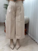 شلوار پاچه ای سمانه - کرم