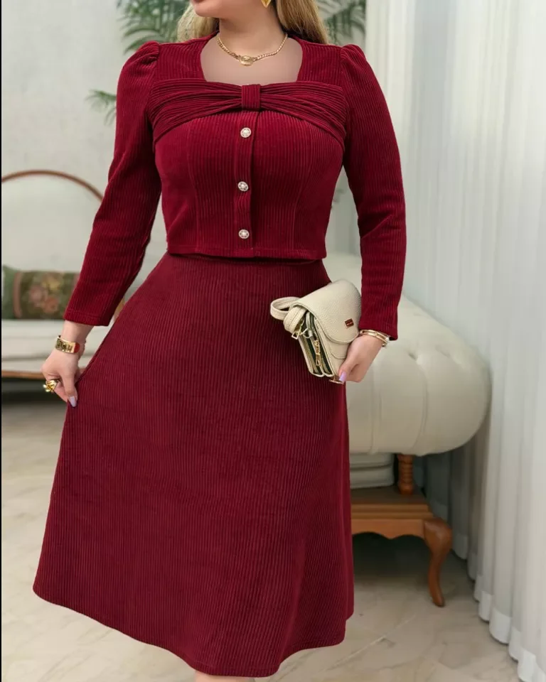 ست مجلسی مخمل پاپیون - زرشکی