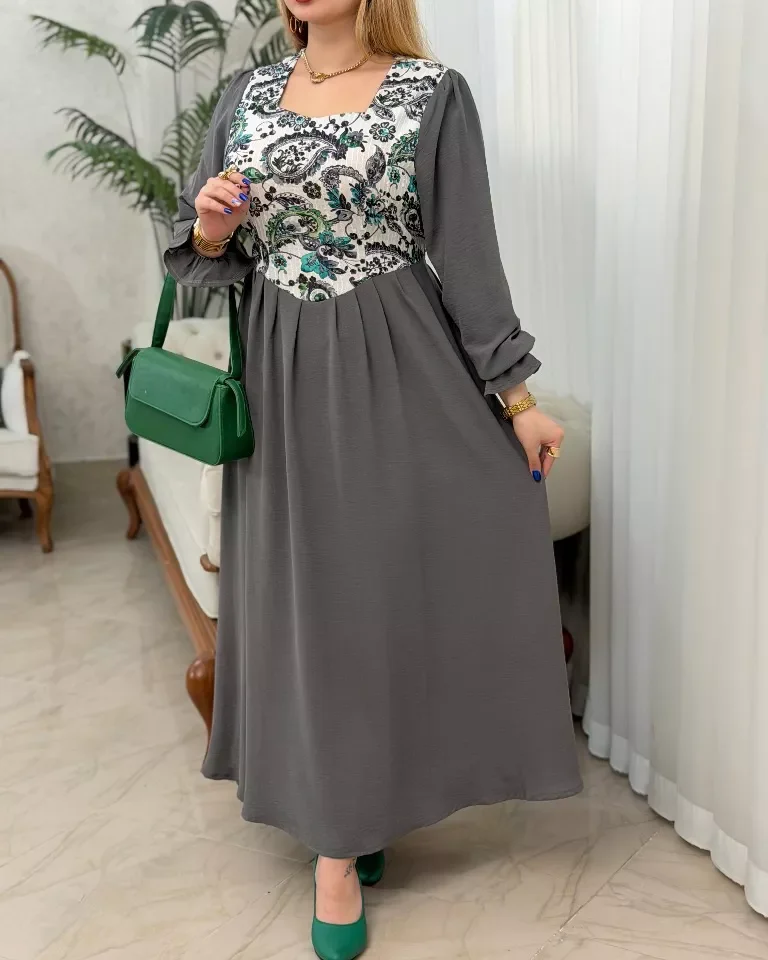 پیراهن ابرو بادی سوزن دوزی پروانه - طوسی