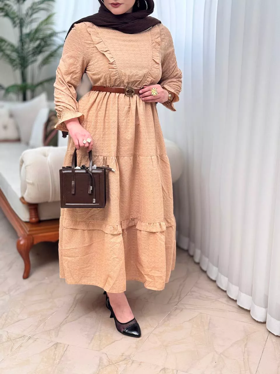 عکس پیراهن هورا با پارچه سوزندزی