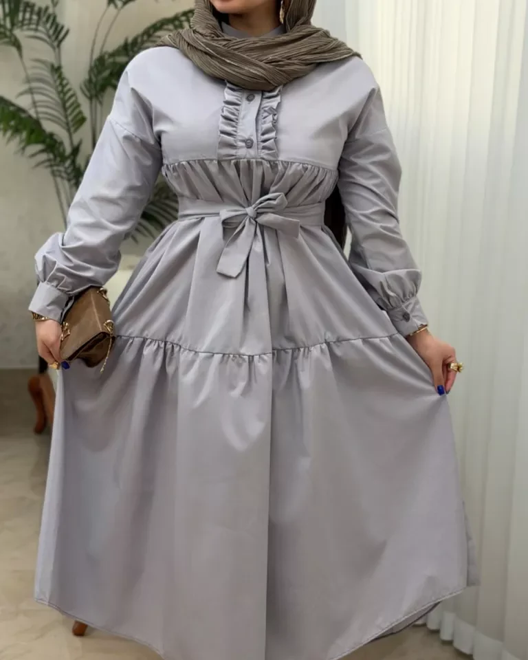 نمای کامل پیراهن ارغوان زنانه