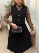 پیراهن وارداتی مخمل صدف - مشکی