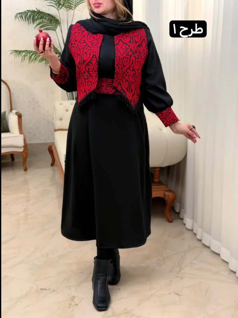 عکس پیراهن غزل کارتافته و کرپ