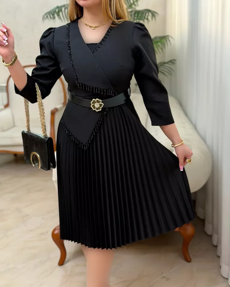 پیراهن مازراتی سنگ دوزی سنا - مشکی