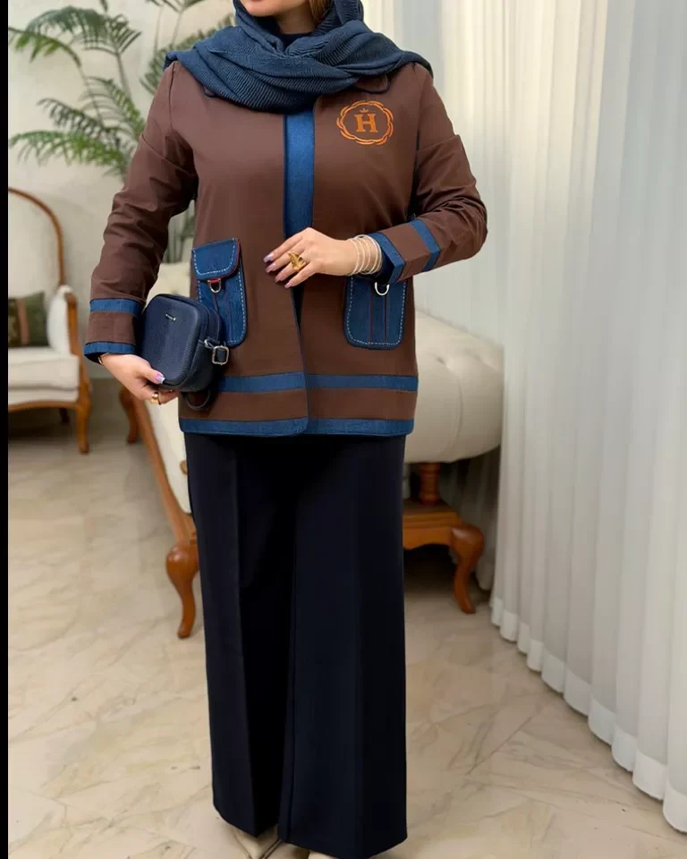 کت کتان هرمس - قهوه ای