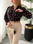 شومیز ماهین زنانه از جنس کرپ حریر
