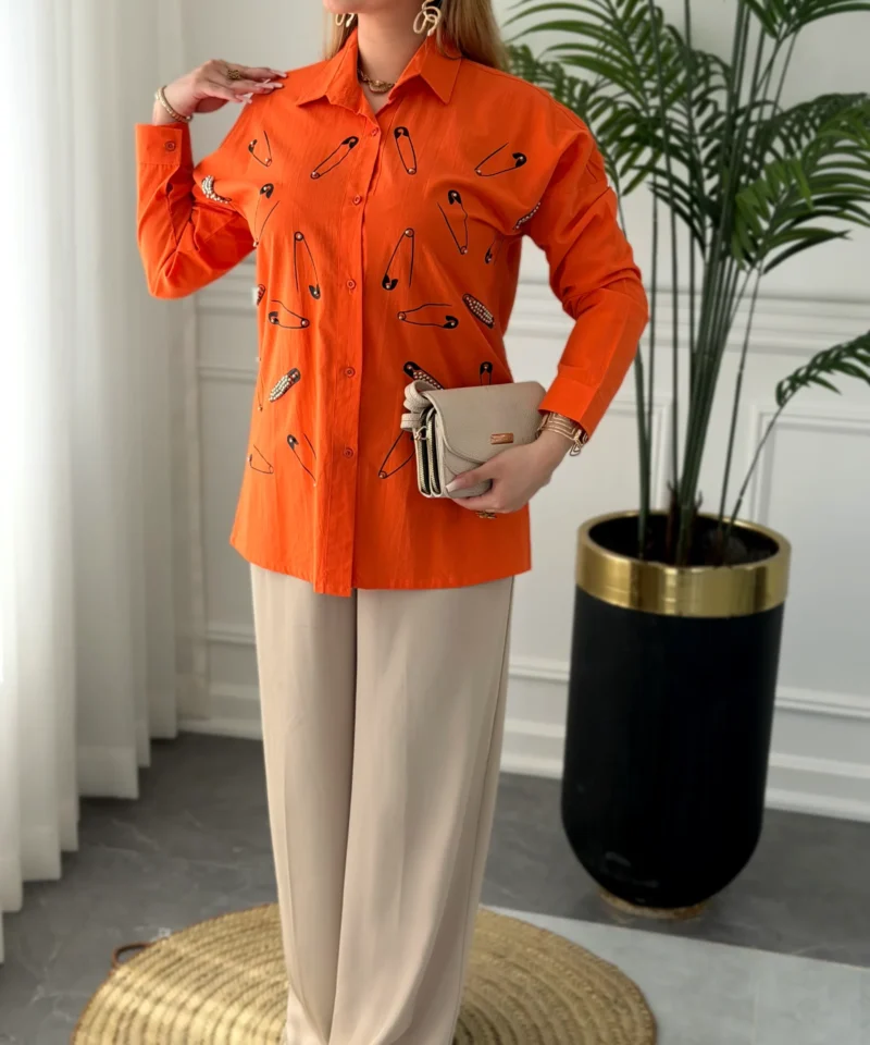 عکس شومیز زنانه لینن سنجاقک