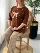 ست خانگی یاسمین از پنبه گلدوزی با طراحی شیک و قواره آزاد