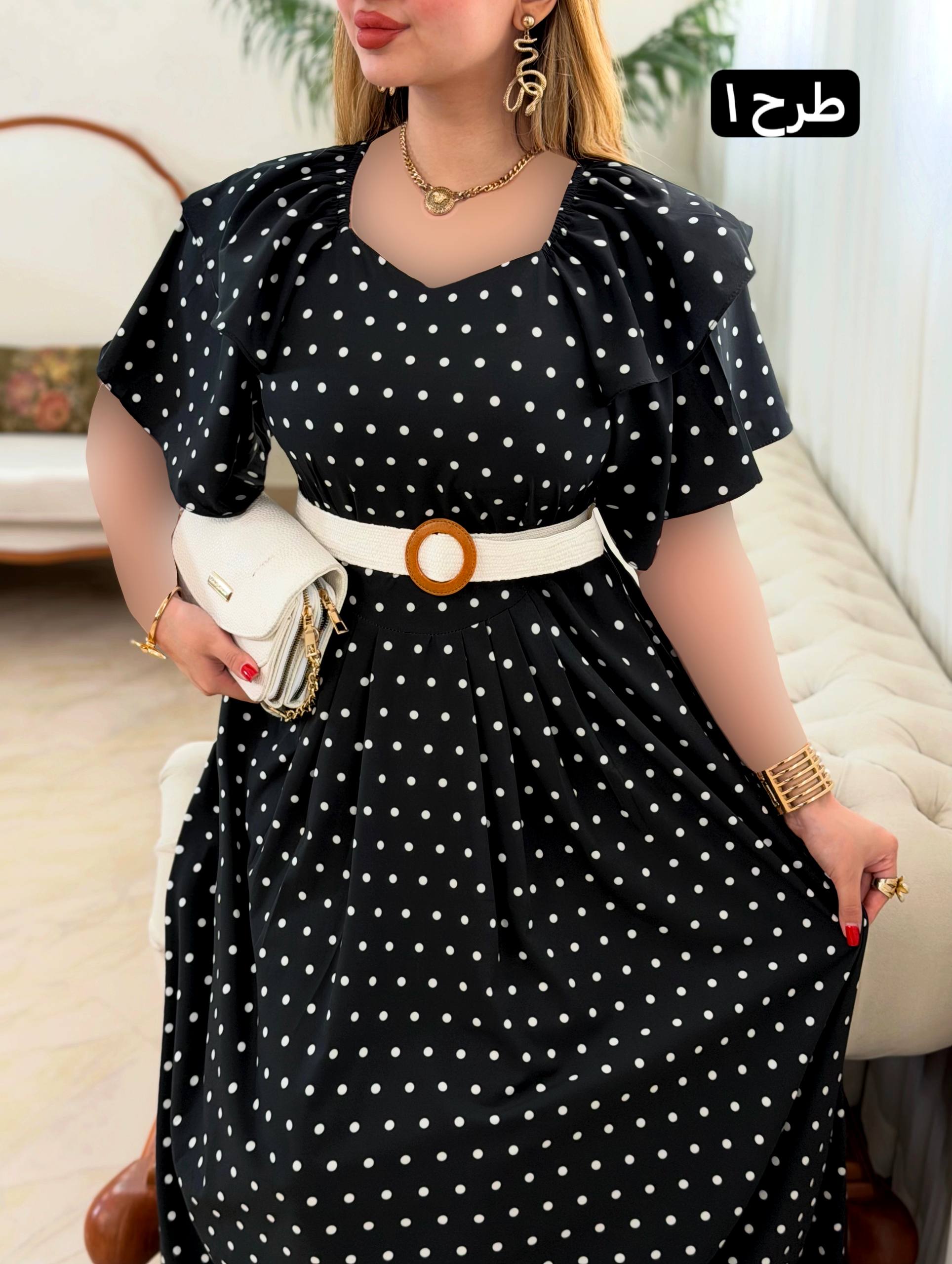 پیراهن خال خالی 0660 - Image 6